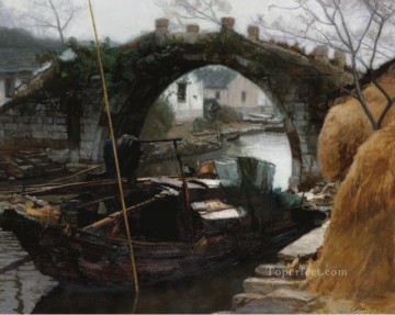 River Villages in Jiangnan Chinese Chen Yifei Oil Paintings